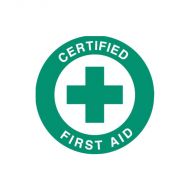 42232 Hard Hat Label - Certified First Aid