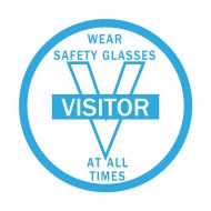 45333 Hard Hat Label - Visitor Wear Safety Glasses
