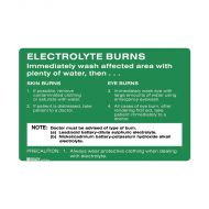Emergency Information Sign - Electrolyte Burns  