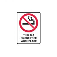 833328 Small Stick On Labels - This Is A Smoke Free Workplace 