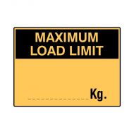 Warehouse/Loading Dock Sign - Maximum Load Limit__Kg (Polypropylene) H450mm x W600mm