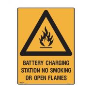 833861 Warning Sign - Battery Charging Station No Smoking Or Open Flames 