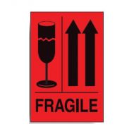 Shipping Labels - Fragile W/ Glass & Arrow Picto