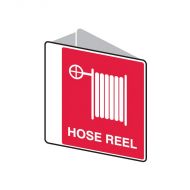 834624 Double Sided Fire Equipment Sign - Hose Reel 