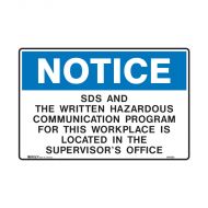 Notice Sign - MSDS And The Writtenﾅ  