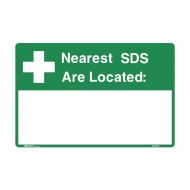 839163 Emergency Info SignNearest SDS Located - 450x300 Poly 