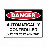 840432 Danger Sign - Automatically Controlled May Start At Any Time 