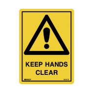 840478 Small Stick On Labels - Keep Hands Clear 