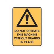 840494 Small Stick On Labels - Do Not Operate This Machine Without Guards 