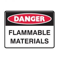 841088 Small Stick On Labels - Danger Flammable Materials 