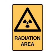 Warning Sign - Radiation Area (Polypropylene) 225mm (W) x 300mm (H)