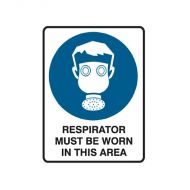 841778 Small Stick On Labels - Respirator Must Be Worn In This Area 