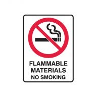 842149 Small Stick On Labels - Flammable Materials No Smoking 