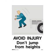 842234 Warehouse-Loading Dock Sign - Avoid Injury Don't Jump From Heights 
