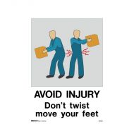 842236 Warehouse-Loading Dock Sign - Avoid Injury Don't Twist Move Your Feet 