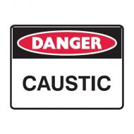 842506 Small Stick On Labels - Danger Caustic 