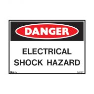 842527 Small Stick On Labels - Danger Electrical Shock Hazard 