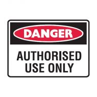 842540 Small Stick On Labels - Danger Authorised Use Only 