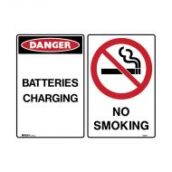842872 Battery Charging Sign - Danger Batteries Charging No Smoking 