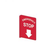 852527 Entry & Overhead Sign - Flanged Wall Sign Emergency Stop 