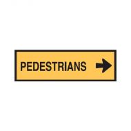 853704 Temporary Roadwork-Traffic Sign - Pedestrians Right 