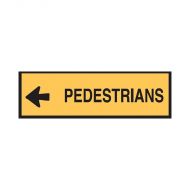 853705 Temporary Roadwork-Traffic Sign - Pedestrians Left 