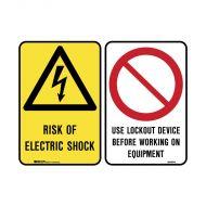 858005 Multiple Message Sign - Electric Shock-Use Lockout 