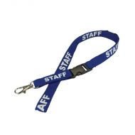 Lanyard with Trigger Snap Swivel Hook and Breakaway, 16mm, Staff Blue
