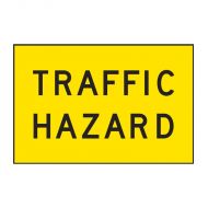Temporary Boxed Edge Road Sign T1-10A - Traffic Hazard, Class 1, 1200 x 600mm