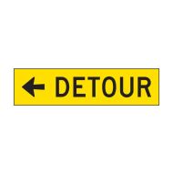 Boxed Edge Sign, T15-1 Detour, Class 1 Reflective Steel, 1800mm (W) x 450mm (H)