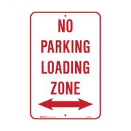 PF832558 Parking & No Parking Sign - No Parking Loading Zone Arrow Both Ways 