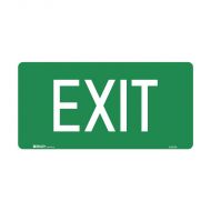 Exit & Evacuation Sign - Exit- 350mm (W) x 180mm (H), Photoluminescent Self Adhesive Metal