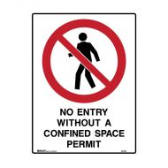 PF833127 Prohibition Sign - No Entry Without a Confined Space Permit 