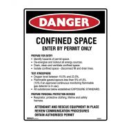 PF834778 Danger Sign - Confined Space Enter By Permit Only 