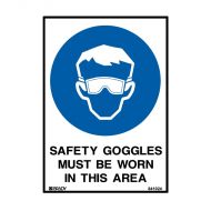PF835010 Mandatory Sign - Safety Goggles Must Be Worn In This Area 