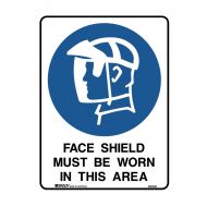 PF835016 Mandatory Sign - Face Shield Must Be Worn In This Area 