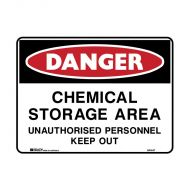 PF835133 Danger Sign - Chemical Storage Area Unathorised Personnel Keep Out 