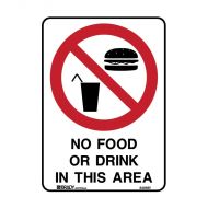 PF835208 Prohibition Sign - No Food Or Drink In This Area 