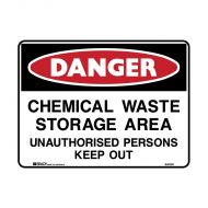 PF835270 Danger Sign - Chemical Waste Storage Area Unauthorised Persons Keep Out 
