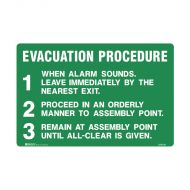 PF835335 Emergency Information Sign - Evacuation Procedure 123 