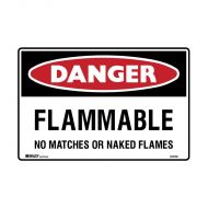 PF835353 Danger Sign - Flammable No Matches Or Naked Flames 