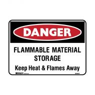 PF835358 Danger Sign - Flammable Material Storage Keep Heat & Flames Away 