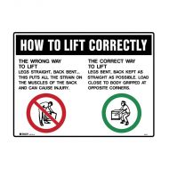 PF835677 Warehouse-Loading Dock Sign - How To Lift Correctly 