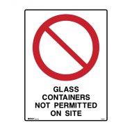 PF840029 Prohibition Sign - Glass Containers Not Permitted On Site 