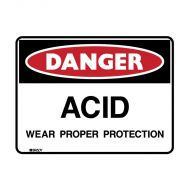 PF841469 Danger Sign - Acid Wear Proper Protection 