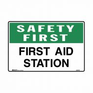 PF841547 Emergency Information Sign - Safety First First Aid Station 