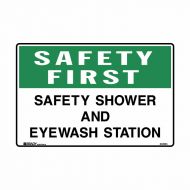 PF841577 Emergency Information Sign - Safety First Safety Shower And Eyewash Station 