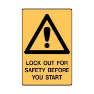 PF841791 Warning Sign - Lock Out For Safety Before You Start 