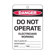 PF842362 Danger Do Not Operate Electricians Working