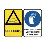 PF842886 Multiple Message Sign - Corrosive-Hand Protection 